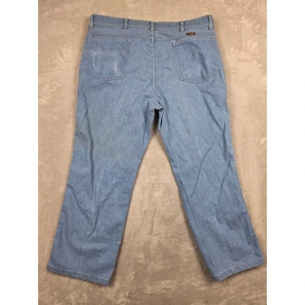Vintage Wrangler Jeans Mens 40x30 Fit 38x27 Blue USA Made Denim Pants 70s *Read